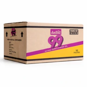 Aadhar 99 Refined Sunflower Oil Pouch (Box of 10 Pouches)